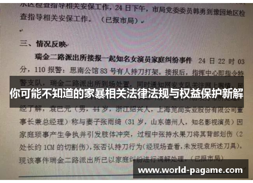你可能不知道的家暴相关法律法规与权益保护新解