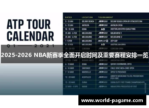 2025-2026 NBA新赛季全面开启时间及重要赛程安排一览